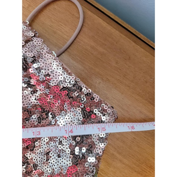 Lulu's Rosegold Sequin Bodycon Fully Lined Medium Dress - Picture 6 of 8